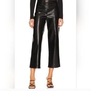 Blank NYC The Baxter Ribcage Vegan Leather Pants Black Straight Leg Ankle NWT 26